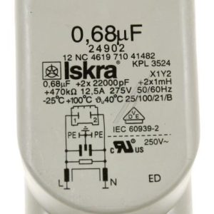 0,68UF+2X22*000PF+2,1MH+470K FILTRO ANTIDISTURBO ALTERNATIVO PER WHIRLPOOL 481212118285 ISKRA