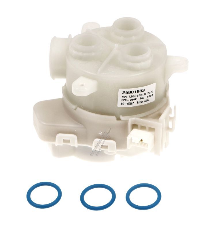 C00525113 488000525113 KIT MOTORE LAVAGGIO ALTERNATO 3 VIE CON GUARNIZIONI (X3) WHIRLPOOL/INDESIT