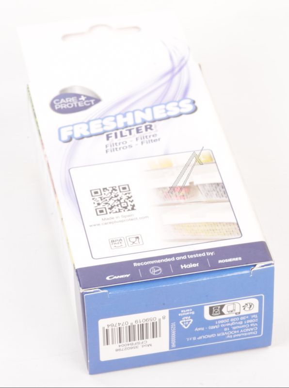 CFSFB4004 35602798 Filtro di ricambio Care+Protect per cassetto alimenti, set 4 pezzi Candy
