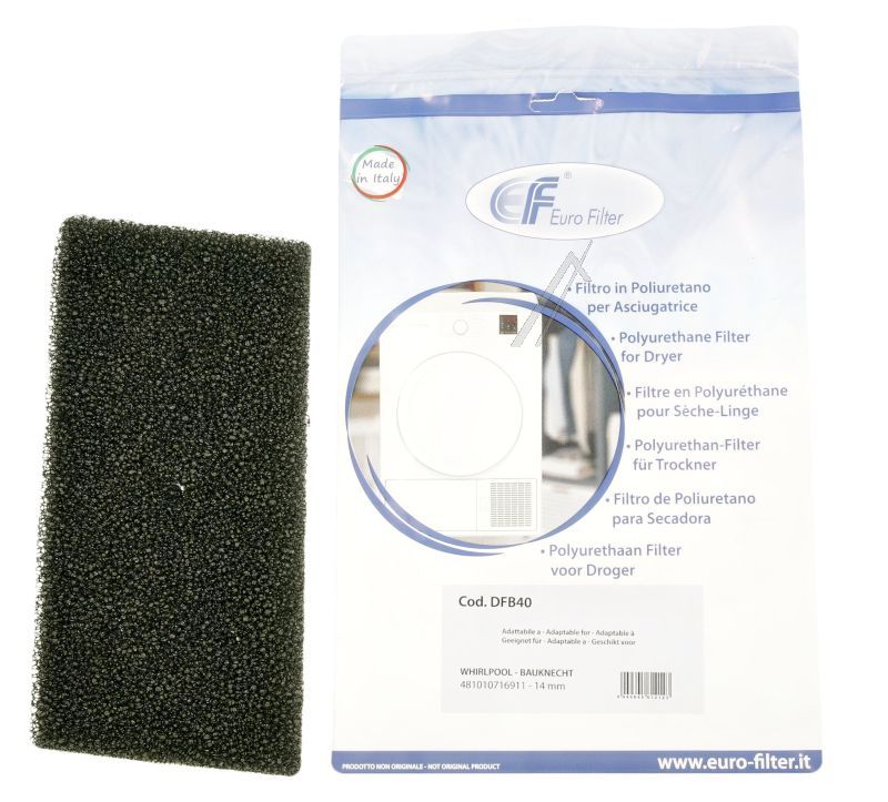 DFB40 Filtro alternativo per Whirlpool/Ignis/Bauknecht
