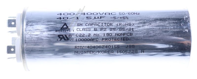 2501-001199 Condensatore C-Oil 40/1.5µF 400VAC BK 63x75mm 20.6 Samsung 2501001199