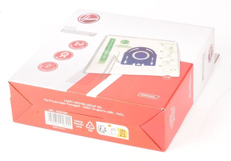 H86 35602689 Sacchetto filtro H86 EPA carbone Hoover