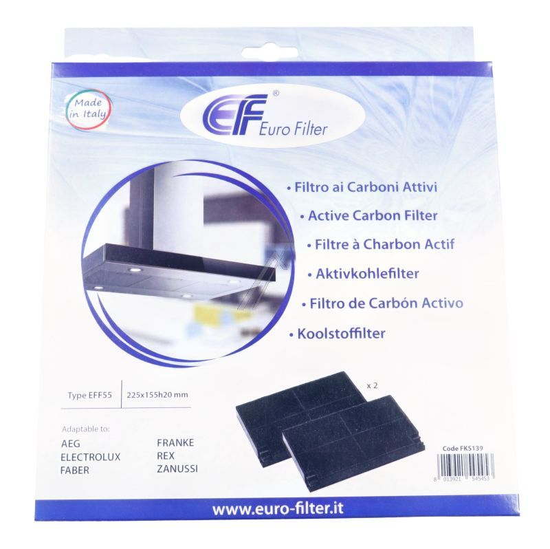 EFF55 Filtro a carbone 2 pz alternativo per Electrolux EFF49 902980125 Faber