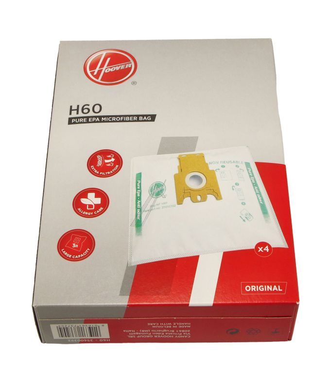 H60 35600392 Sacchetti Pure HEPA H620 in microfibra Hoover