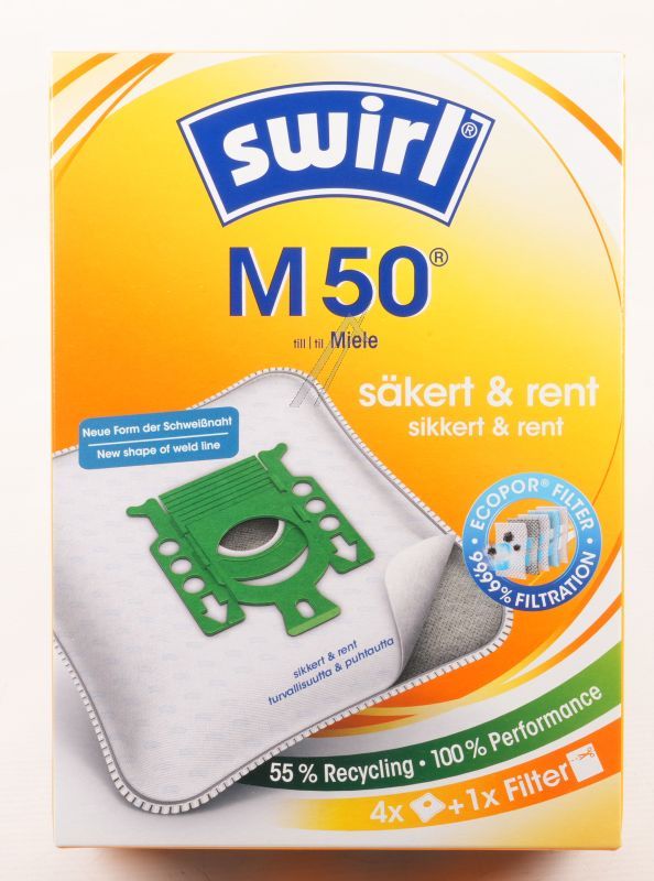 M50 / 99757 6787233 Kit sacchetti M50 MP AirSpace Green Line 4 pz + 1 filtro Hoover
