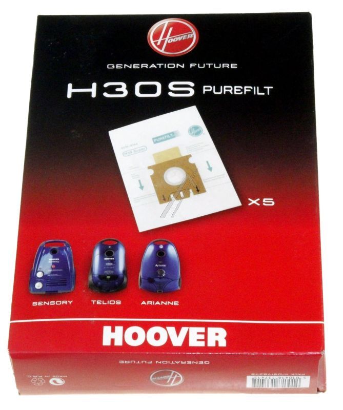 H30S 09178278 Sacchetti filtro H30S 5 pezzi Hoover