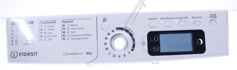 C00648493 488000648493 Mascherina frontale e maniglia cassetto EWE81283 W I Indesit