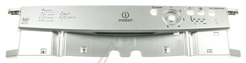 C00269766 482000086462 Pannello frontale argento serigrafato DFG151SIT Indesit