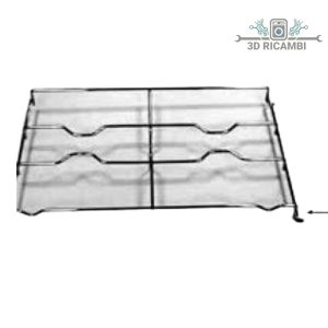 Griglia in filo cromato ed acciaio inox per piano cottura a 2 fuochi 425✖️245 f2506