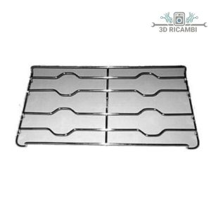 Griglia in filo cromato ed acciaio inox per piano cottura de longhi elba a 2 fuochi 480✖️271 sinistra f0808