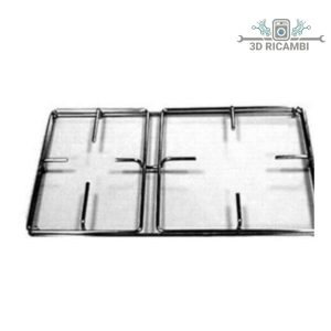 Griglia in filo cromato ed acciaio inox per piano cottura gas fire a 2 fuochi 365✖️208 f1703