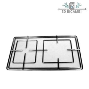 Griglia in filo cromato ed acciaio inox per piano cottura gasfire a 2 fuochi 453✖️278 f1701
