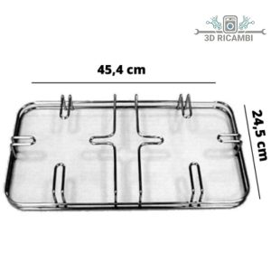 Griglia in filo cromato ed acciaio inox per piano cottura nardi a 2 fuochi 454✖️245 f3601
