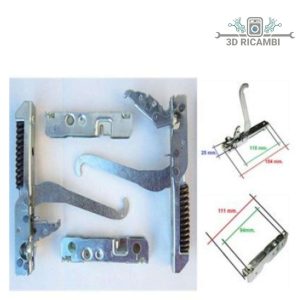 Kit 2 cerniere + portarullino forno o cucina glem gas kcf2192