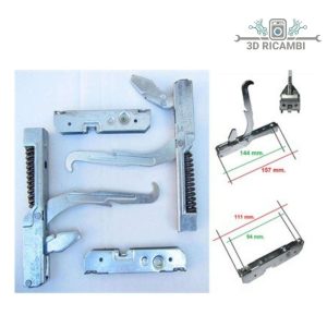 Kit 2 cerniere + portarullini per porta forno gas fire kcf1791