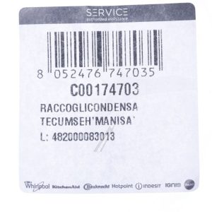 C00174703 482000083013 Vaschetta raccolta condensa Tecumseh Manisa Indesit