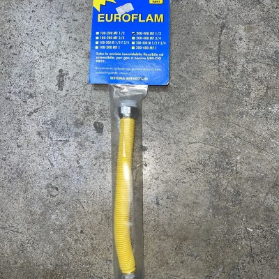 TUBO FLESSIBILE ESTENSIBILE 200-400mm CON RACCORDI IN ACCIAIO INOX PER GAS 1/2″- 3/4″