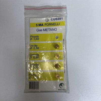 KIT UGELLI UNIVERSALE GAS METANO PER CUCINE 5MA E FORNELLI