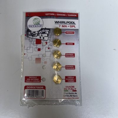 KIT UGELLI PIANO COTTURA WHIRPOOL 7MA PER GPL 00537509