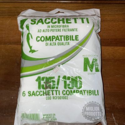 SACCHETTI IN MICROFIBRA PER ASPIRAPOLVERE VORWERK FOLLETTO VK135/136 COMPATIBILI
