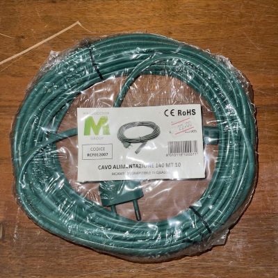CAVO ALIMENTAZIONE VERDE 10mt 2×0,75mm CON SPINA ITALIA COMPATIBILE PER VORWERK FOLLETTO  VK140