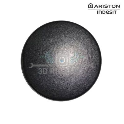 CAPPELLOTTO PIATTELLO MEDIO NERO LUCIDO 75 Mm PER PIANO COTTURA  ARISTON INDESIT S0236