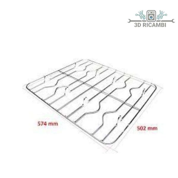 griglia in filo cromato ed acciaio inox per piano cottura ardo bompani a 4 fuochi 572✖️500  f0404