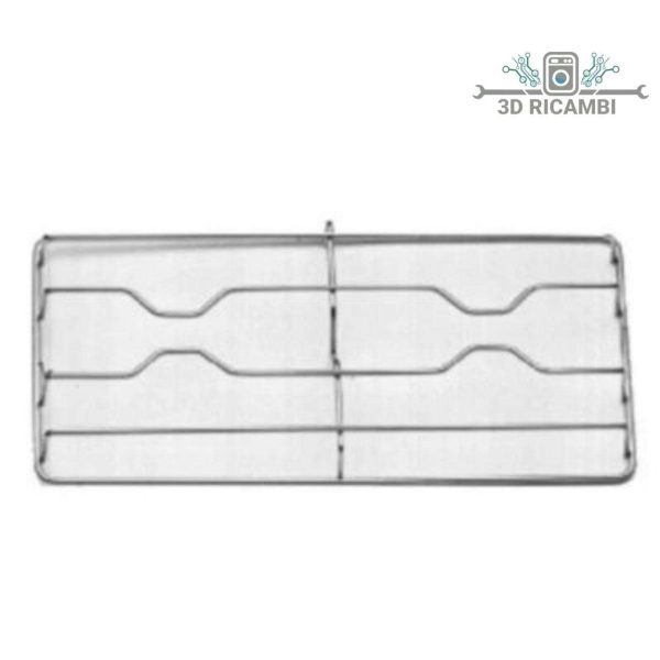 griglia in filo cromato ed acciaio inox per piano cottura de longhi elba a 2 fuochi 462✖️231  f0812