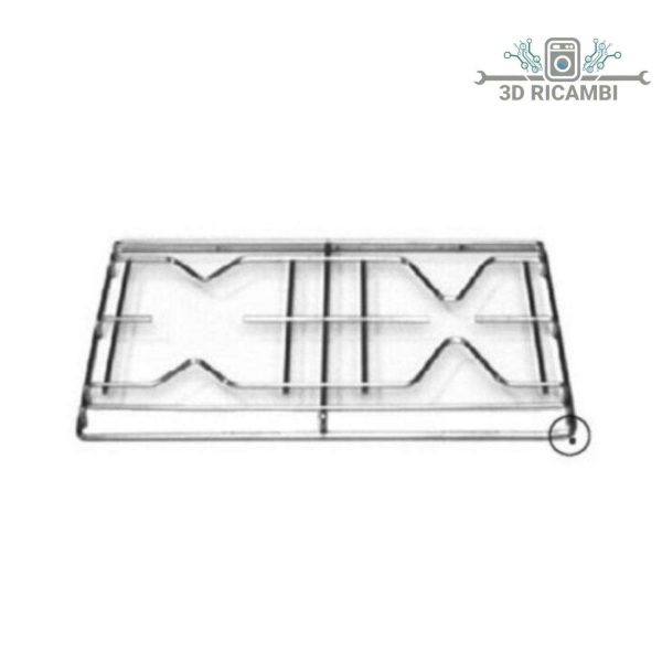 GRIGLIA IN FILO CROMATO ED ACCIAIO INOX PER PIANO COTTURA ELBA A 2 FUOCHI 468✖️264 F0821