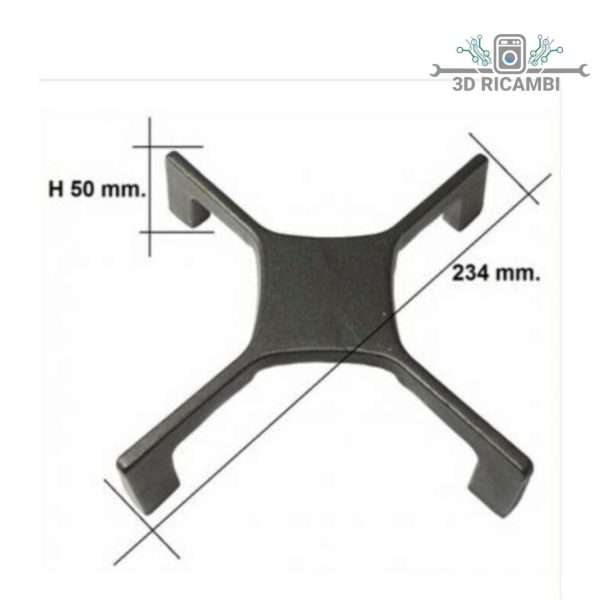 griglia in ghisa per piano cottura ariston indesit a 1 fuoco semirapido 234✖️234 g0223