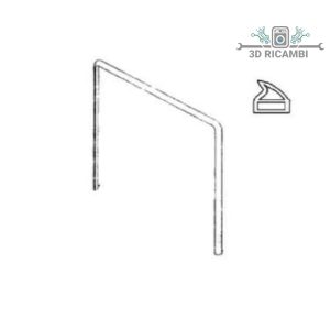 guarnizione gas fire a1751 cucina 2 lunette e 2 ganci lunghezza 1058mm