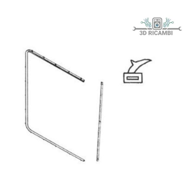 guarnizione per forno o  cucina  a 2 lunette 2 ganci jolly inox 1090 lunghezza a2851 430mm