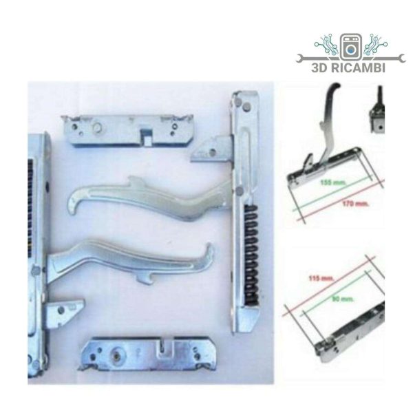 kit 2 cerniere + portarullini per porta forno whirpool ignis terim kcf2593