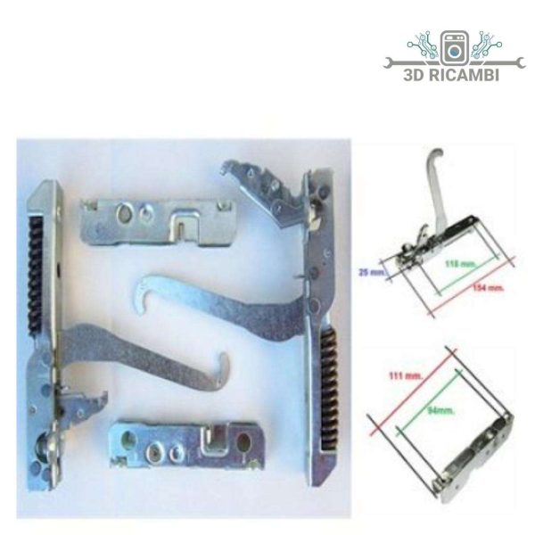 kit 2 cerniere + portarullino forno o cucina glem gas kcf2192