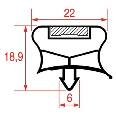GUARNIZIONE AD INCASTRO 1512X642 MM CODICE: 3786378