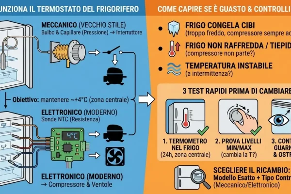 Come funziona il termostato del frigorifero