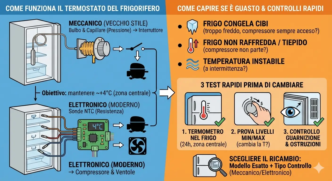 Come funziona il termostato del frigorifero
