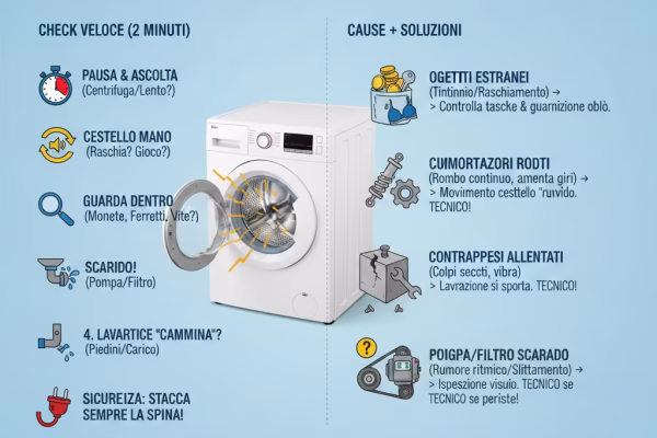Lavatrice rumore metallico: cause più comuni