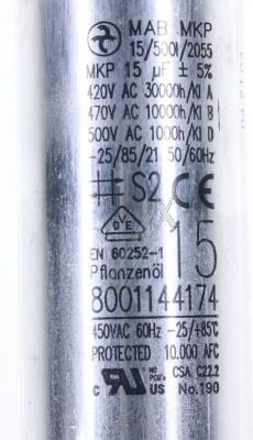 condensatore d'esercizio per asciugatrice bosch 10016807