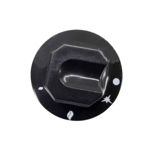 manopola nera diam. 70mm attacco per perno a mazzaluna 8×6,5 per piani cottura zanussi 3241314