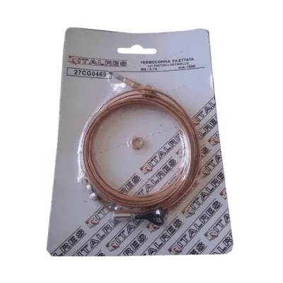 termocoppia filettata con faston e occhiello m6✖️0.75 600mm  per piano cottura 27cg04